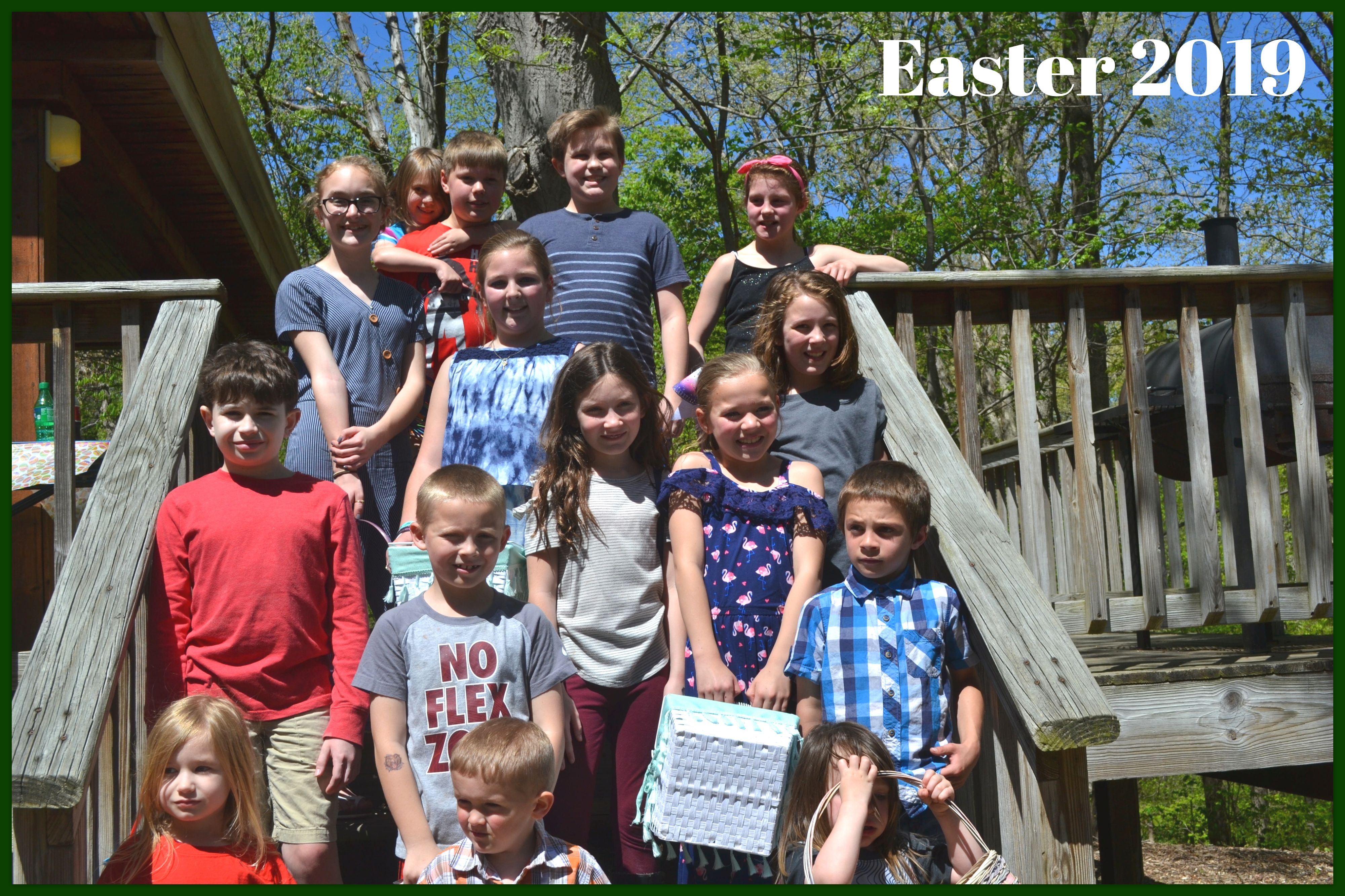 Group of kids at Easter.