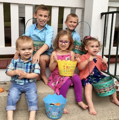 Jeff's 5 grandchildren on Easter