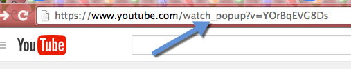screenshot of browser address bar with _popup added between the word watch and the ?