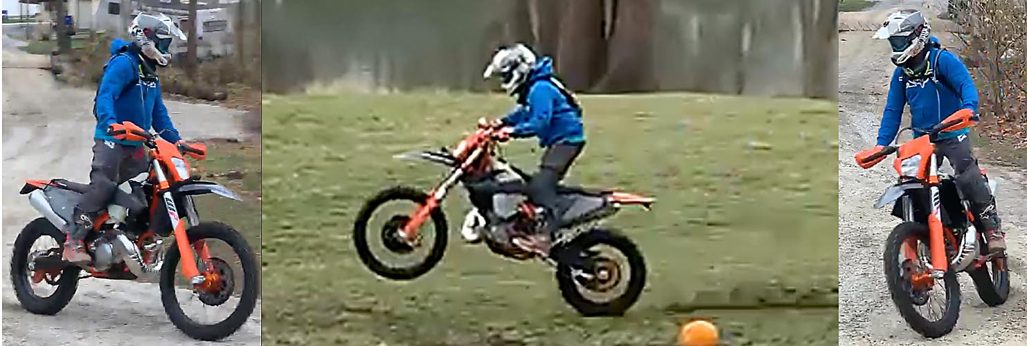 3 Image collage of Daniel riding dirtbike 